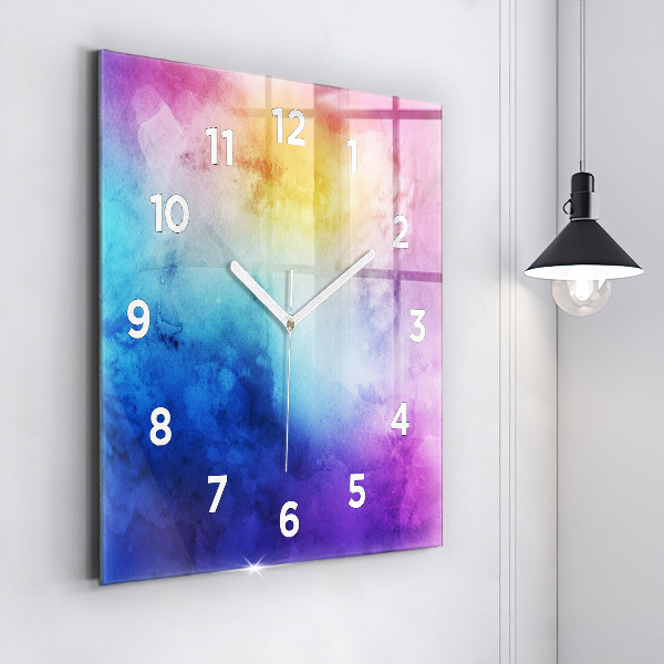 Square wall clock Colored Spots