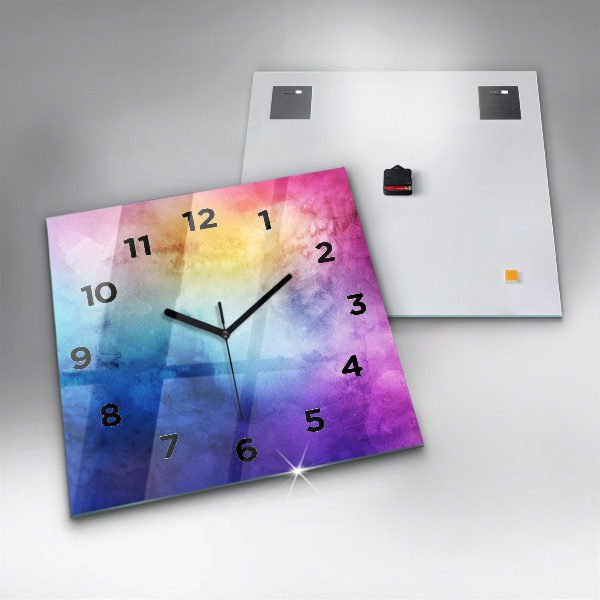 Square wall clock Colored Spots