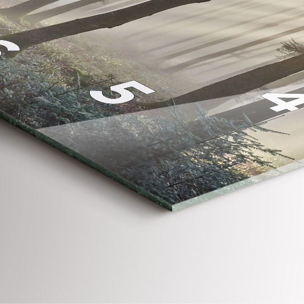 Square wall clock Forest in the fog
