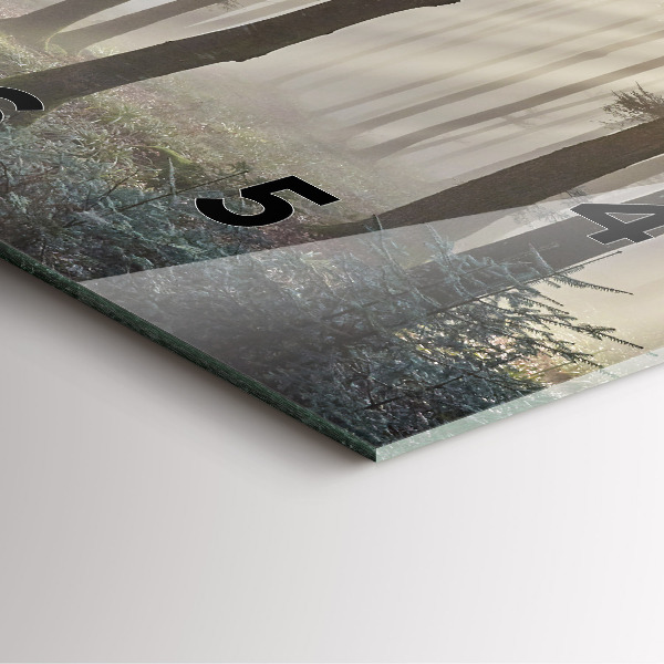 Square wall clock Forest in the fog