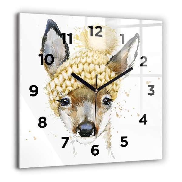 Square wall clock A deer