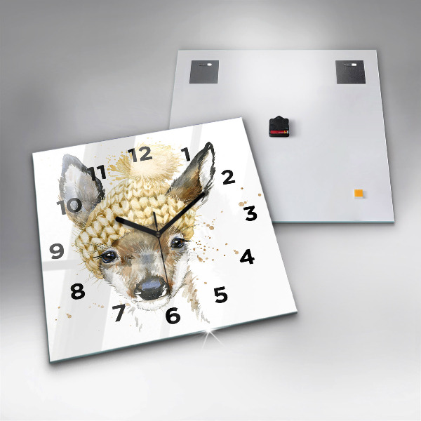 Square wall clock A deer