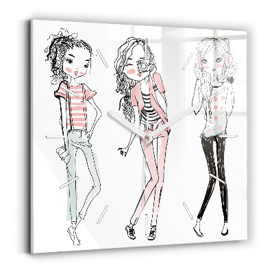 Square wall clock Women's fashion