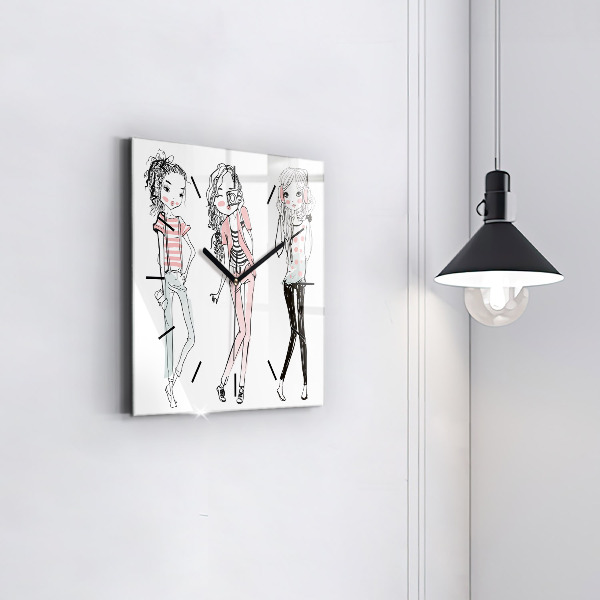 Square wall clock Women's fashion