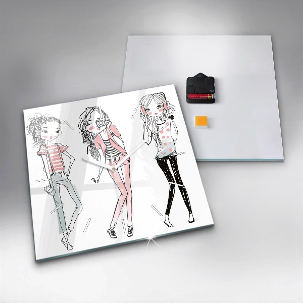 Square wall clock Women's fashion