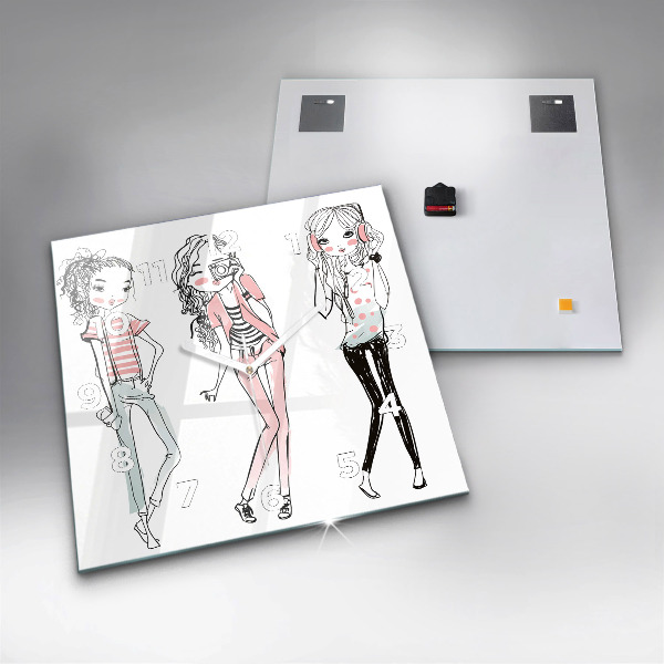 Square wall clock Women's fashion