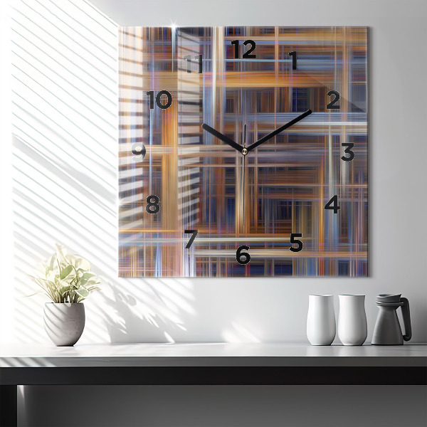 Square wall clock Abstract geometry