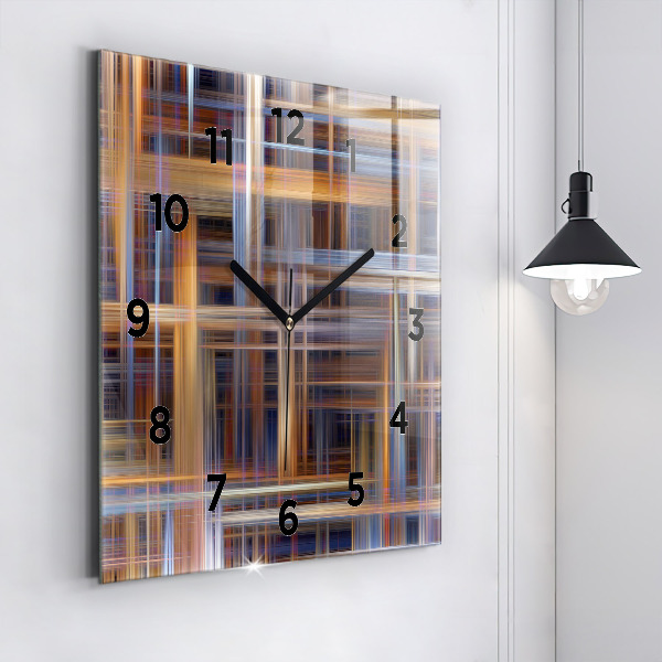 Square wall clock Abstract geometry
