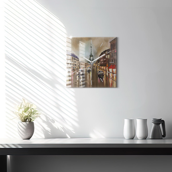 Square wall clock Architecture of the city of Paris