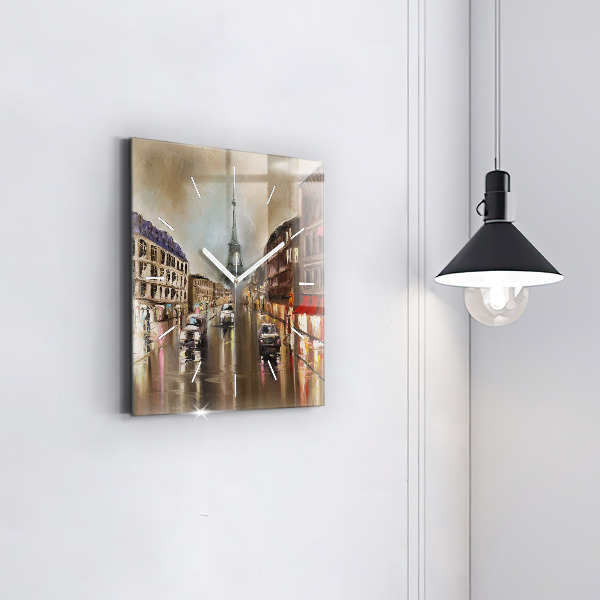 Square wall clock Architecture of the city of Paris