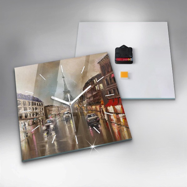 Square wall clock Architecture of the city of Paris