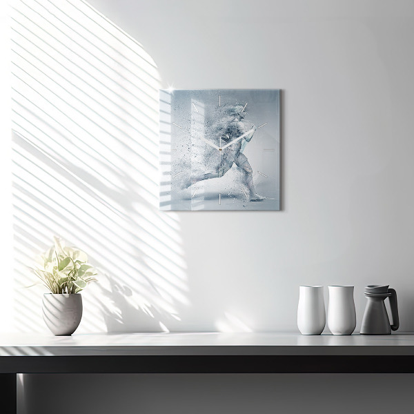 Square wall clock Running man