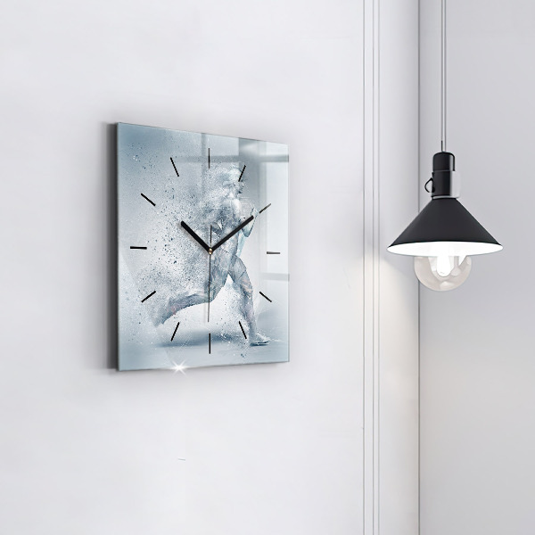 Square wall clock Running man
