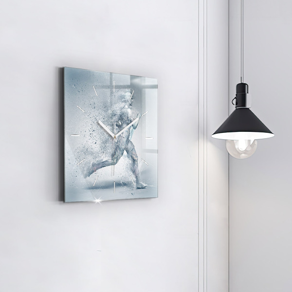 Square wall clock Running man