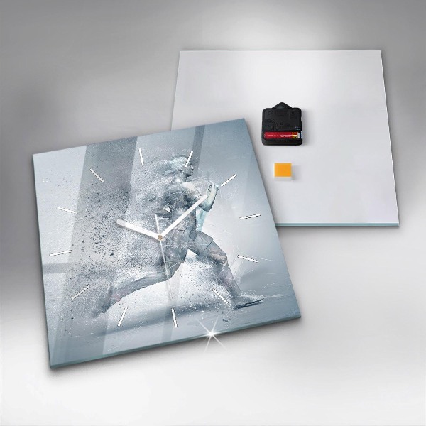 Square wall clock Running man