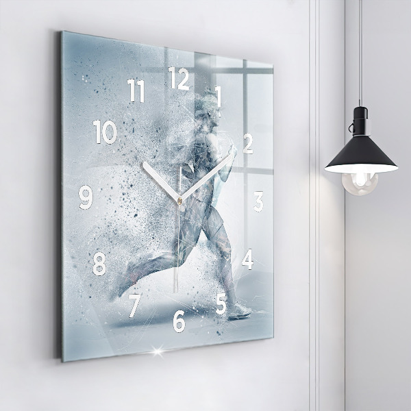 Square wall clock Running man
