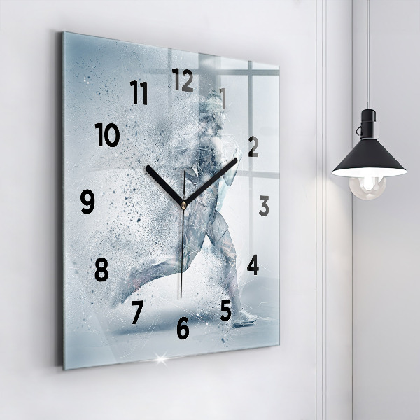 Square wall clock Running man