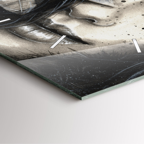 Square wall clock Painted portrait