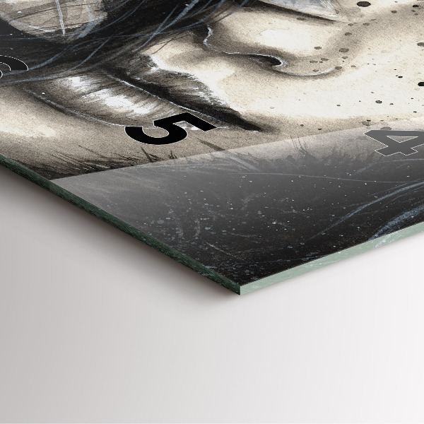 Square wall clock Painted portrait