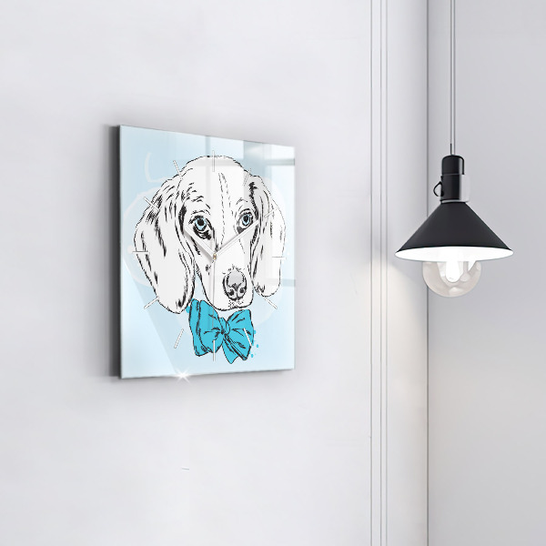 Square wall clock Puppy dog
