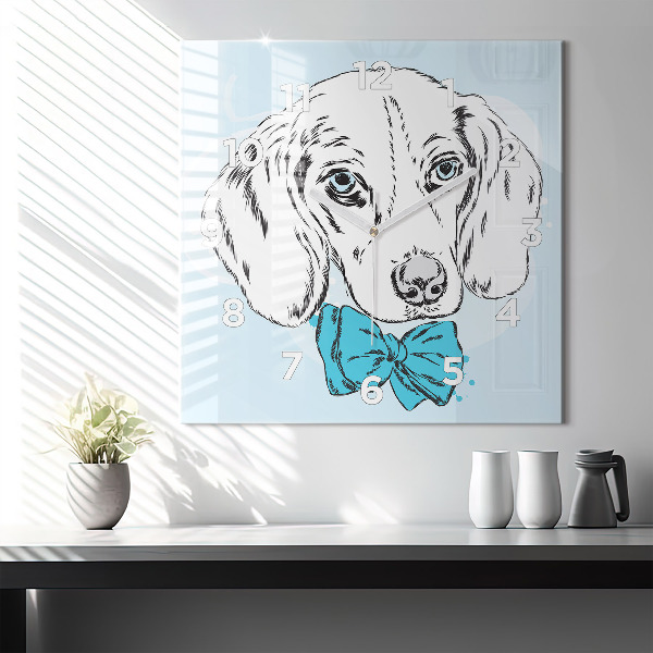 Square wall clock Puppy dog