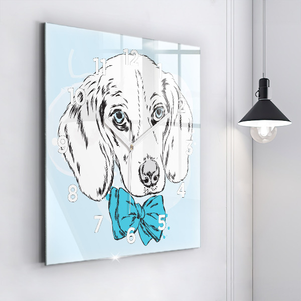 Square wall clock Puppy dog