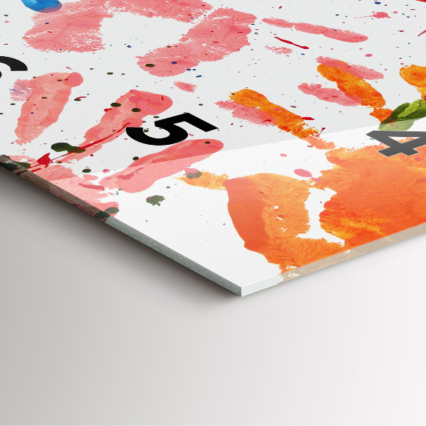Square wall clock Children's handprints