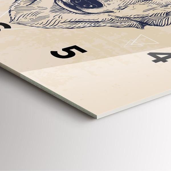 Square wall clock Wolf head