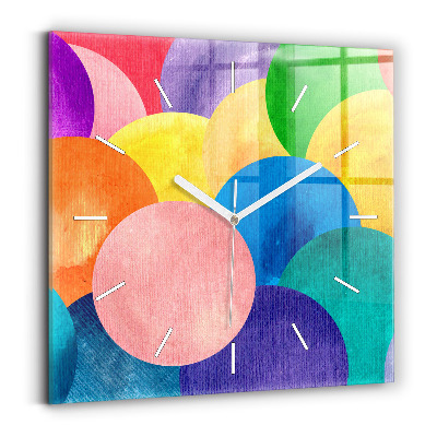 Square wall clock Abstract circles