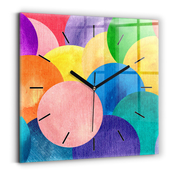 Square wall clock Abstract circles