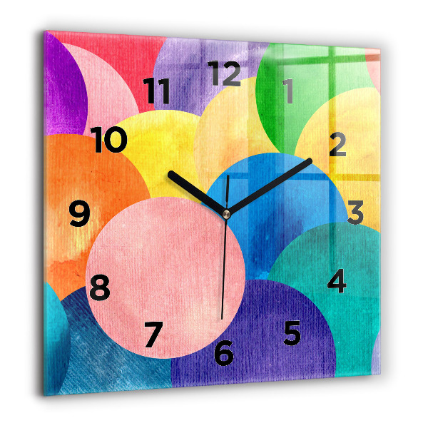 Square wall clock Abstract circles