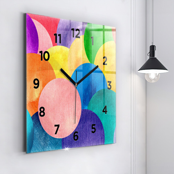Square wall clock Abstract circles