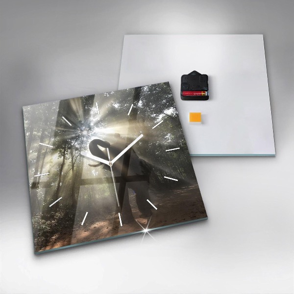Square wall clock Elephant in the jungle