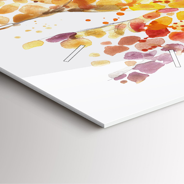 Square wall clock Giraffe - watercolor