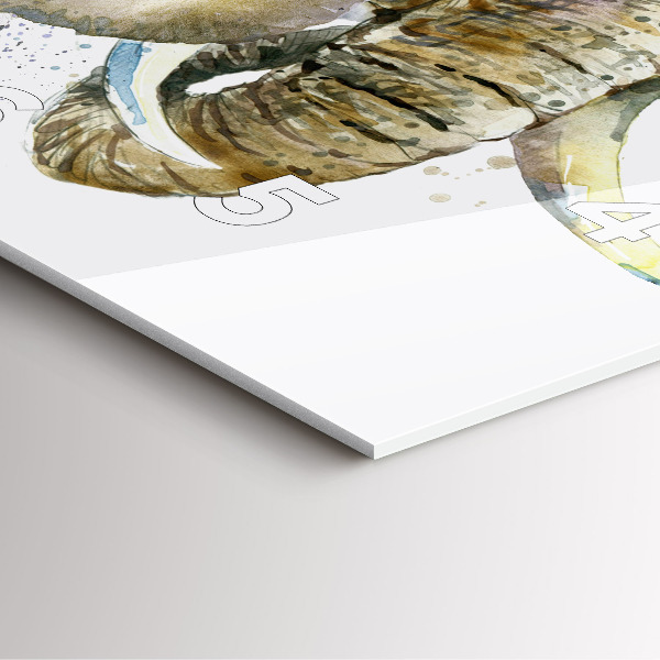 Square wall clock Painted animals elephants