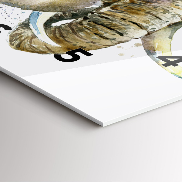 Square wall clock Painted animals elephants