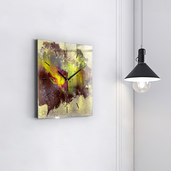 Square wall clock Woman in the forest