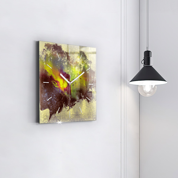 Square wall clock Woman in the forest