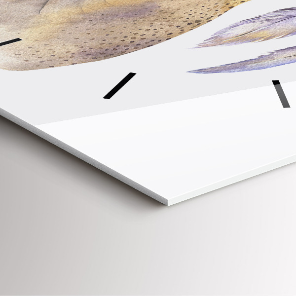 Square wall clock Deer head and flowers