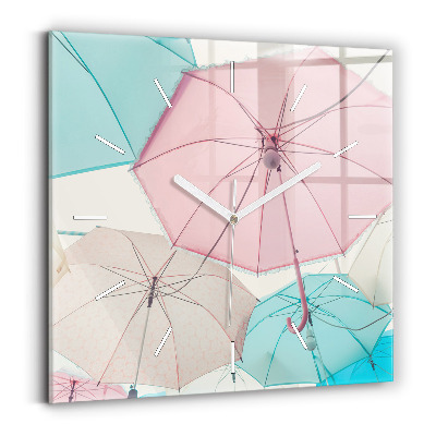 Square wall clock Pastel umbrellas