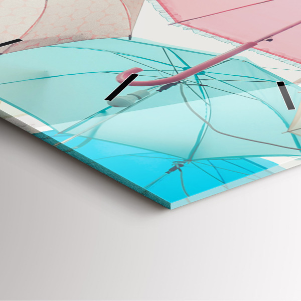 Square wall clock Pastel umbrellas