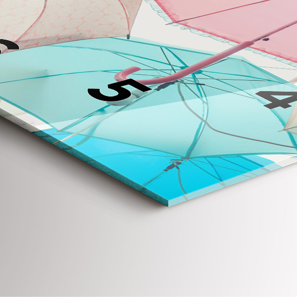 Square wall clock Pastel umbrellas