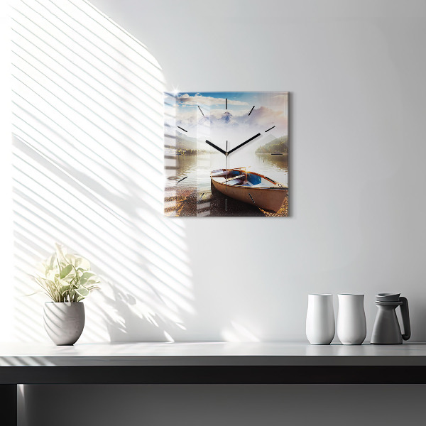Square wall clock Lake view