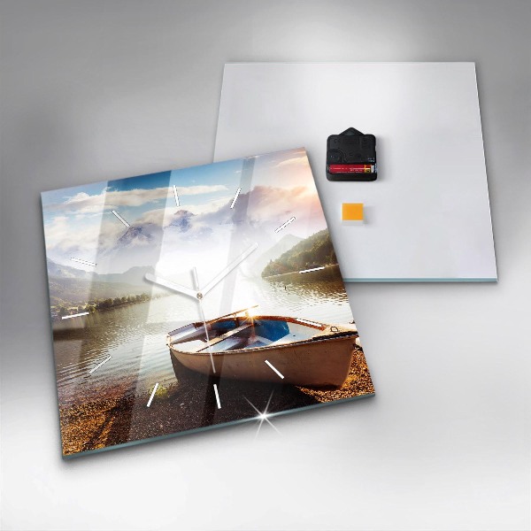 Square wall clock Lake view