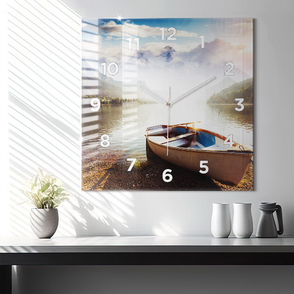 Square wall clock Lake view