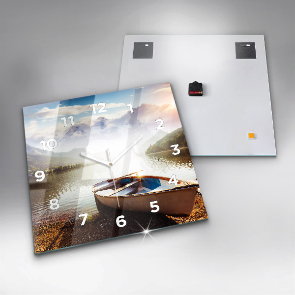 Square wall clock Lake view