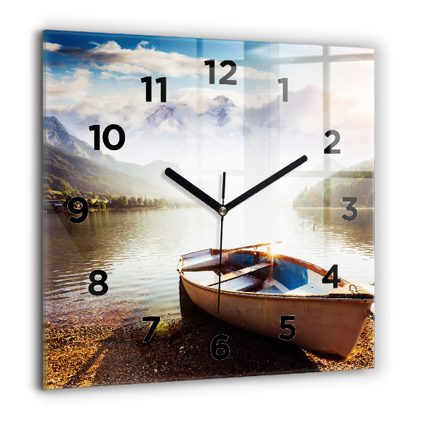 Square wall clock Lake view