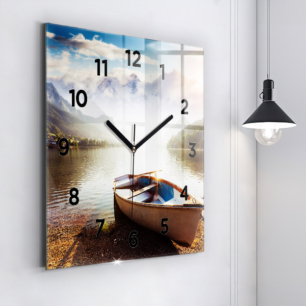 Square wall clock Lake view