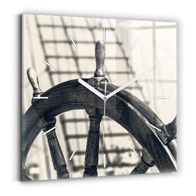 Square wall clock Ancient ship