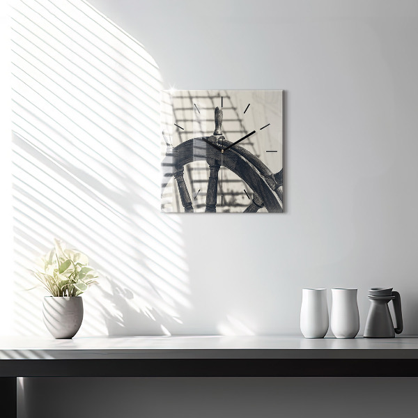 Square wall clock Ancient ship